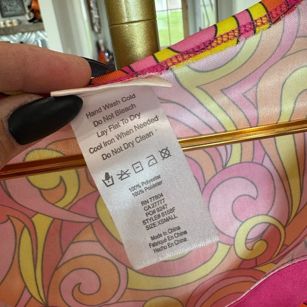 70’s Dream Girl Vibrant Swirl Pattern Dress w Accessories Adult Small Halloween - Picture 4 of 12